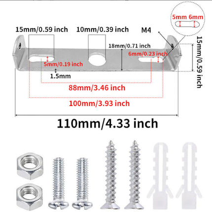 【xj】4pcs Ceiling Plate Light Bracket Ceiling Mount Hanging Lamp Holder for Wall or Ceiling Mounted Lamp Mounting Brackets with Screws Iron 110mm Silver.
