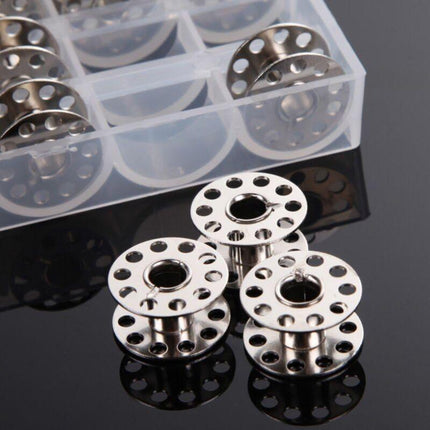 Metal Bobbins with Case for Standard Household Sewing Machine Brother Singer Bernina Pfaff Elna Babylock Kenmore Juki..DEBUNS.