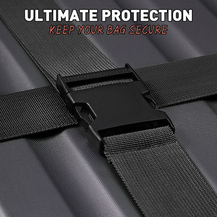 Suitcase 4-piece Luggage Strap Luggage Strap Set Cross Luggage Strap Adjustable Suitcase Strap Buckle Suitcase Strap RED.