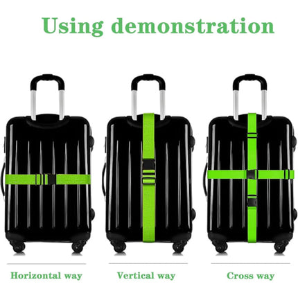 Suitcase 4-piece Luggage Strap Luggage Strap Set Cross Luggage Strap Adjustable Suitcase Strap Buckle Suitcase Strap RED.