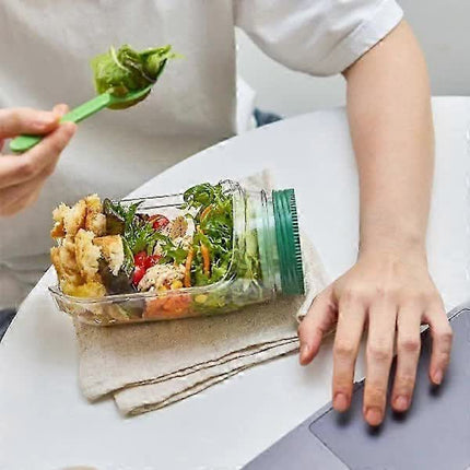 NEW Salad Container with Sauce Dressing Container, Vertical Layered Salad Container with Built-in Bowl, Portable Leak-Proof All-in-One Salad Box.
