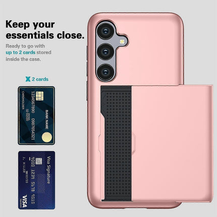 Hot Compatible with Samsung Galaxy A16 5G/4G Case with Card Holder TPU+PC Back Rose Gold.