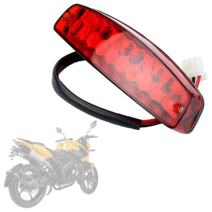 Motorcycle Tail Light Stop Brake Light 12V Red Taillight Brake Tail Light for ATV Off-Road Motorcycle Tail Light Red.