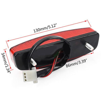 Motorcycle Tail Light Stop Brake Light 12V Red Taillight Brake Tail Light for ATV Off-Road Motorcycle Tail Light Red.