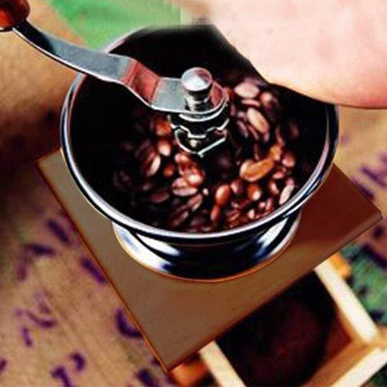 Wooden Coffee Grinder Vintage Antique Ceramic Hand Cranked Coffee Grinder with Retro Style Wooden Coffee Grinder-tfrf.