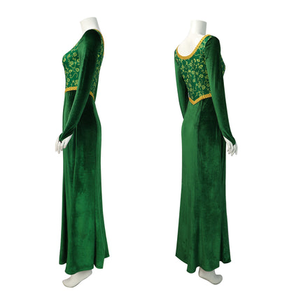Princess Fiona Dress Halloween Masquerade Green Dress, Party Costume Role Play for Adult S.