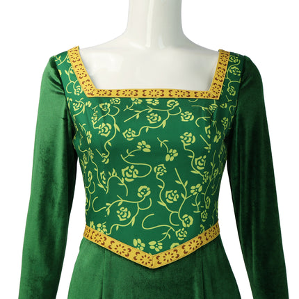 Princess Fiona Dress Halloween Masquerade Green Dress, Party Costume Role Play for Adult S.