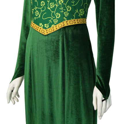 Princess Fiona Dress Halloween Masquerade Green Dress, Party Costume Role Play for Adult S.