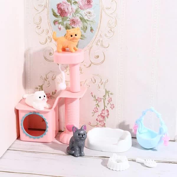 Doll Pet Cat Accessories Dollhouse Furniture and Toys for Barbies Random Color Onesize.