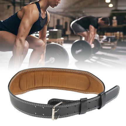 Weight belt for weightlifting, wide sports belt for waist support, fitness belt for rowing, squats, deadlifts, black.