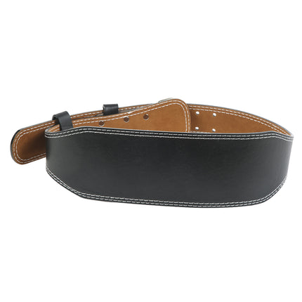Weight belt for weightlifting, wide sports belt for waist support, fitness belt for rowing, squats, deadlifts, black.