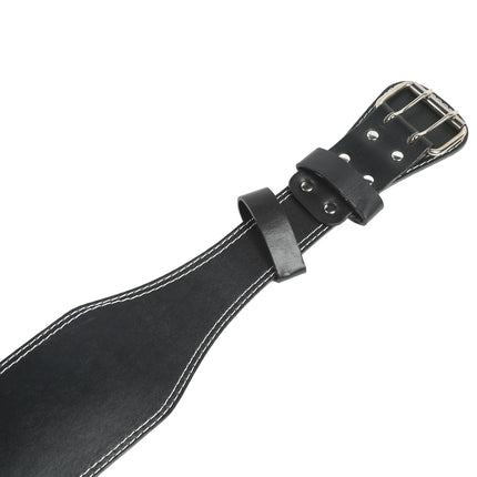 Weight belt for weightlifting, wide sports belt for waist support, fitness belt for rowing, squats, deadlifts, black.