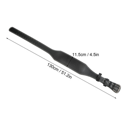 Weight belt for weightlifting, wide sports belt for waist support, fitness belt for rowing, squats, deadlifts, black.