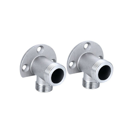 Installation kit for connecting hose to exposed tap. Outdoor shower system thermostatic mixer conversion built into the surface.