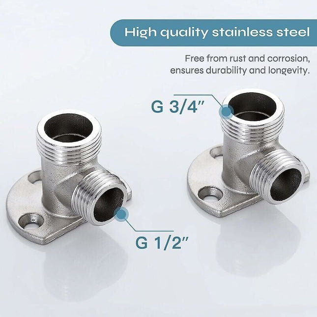 Installation kit for connecting hose to exposed tap. Outdoor shower system thermostatic mixer conversion built into the surface.