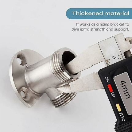 Installation kit for connecting hose to exposed tap. Outdoor shower system thermostatic mixer conversion built into the surface.