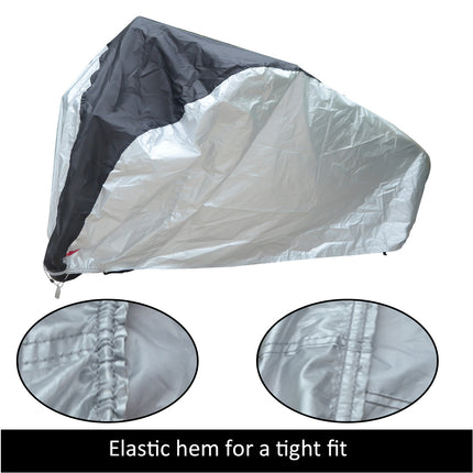 Bicycle cover for outdoor storage, cover/bike storage for mountain bikes. —XL,200*70*110CM,Silver and black,.