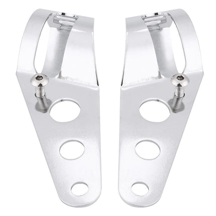 35-43mm Motorcycle Headlight Mount Bracket Fork Tube Clamp Kit Chrome for Chopper Cafe Racer.