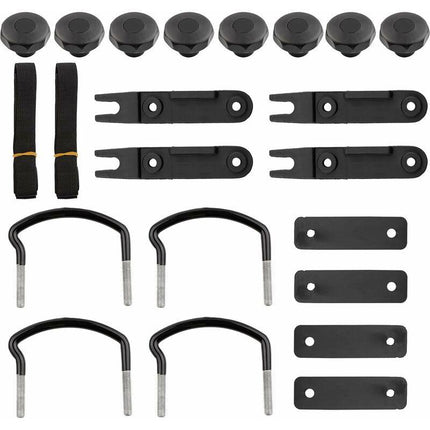 pcs Universal Roof Box U-Shaped Mounting Brackets Inner Width with 8 Lock Nuts.
