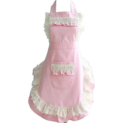 /NN/Adjustable Waterproof Apron Kitchen Cooking Apron for Women with Pockets (Pink).
