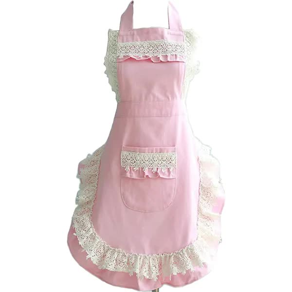 /NN/Adjustable Waterproof Apron Kitchen Cooking Apron for Women with Pockets (Pink).