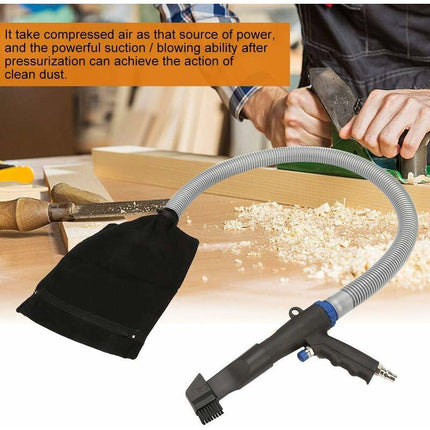 Air Blower Vacuum Gun Pneumatic Vacuum Kit - Dual Function Blower Vacuum Gun, Air Suction Blower Vacuum Gun, Including Bags, Tubes and Accessories.