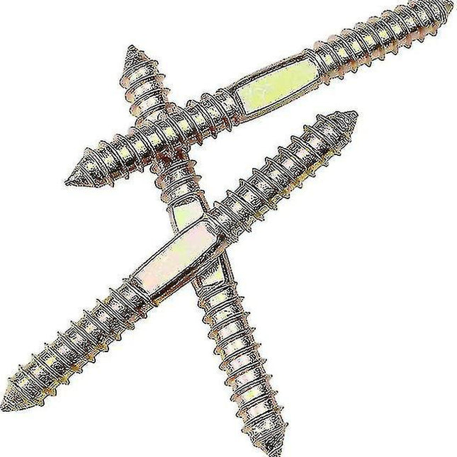 10pcs Double Head Wood Screws Plated Self Tapping 78mm*8mm For Furniture Fastening Woodworking Coupling.