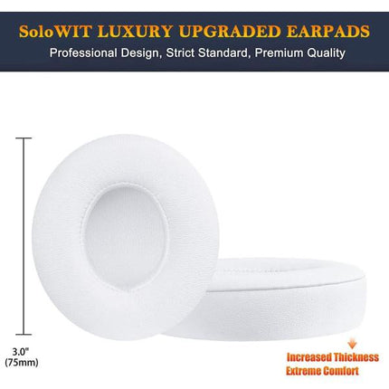 CDQ Ear Pads Replacement Pads for Beats Solo 2 / Solo 3 (White).