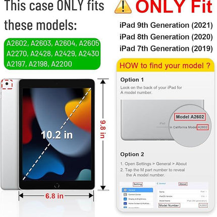 Fintie Rotating Case for iPad 9th Gen (2021) / 8th Gen (2020) / 7th Gen (2019) 10.2 inch - 360 Degree Auto Wake/Sleep, Black.