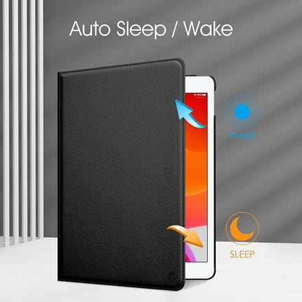 Fintie Rotating Case for iPad 9th Gen (2021) / 8th Gen (2020) / 7th Gen (2019) 10.2 inch - 360 Degree Auto Wake/Sleep, Black.