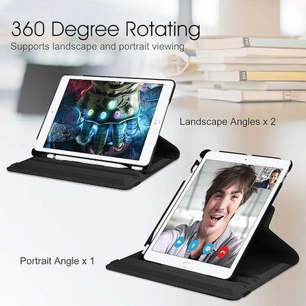 Fintie Rotating Case for iPad 9th Gen (2021) / 8th Gen (2020) / 7th Gen (2019) 10.2 inch - 360 Degree Auto Wake/Sleep, Black.