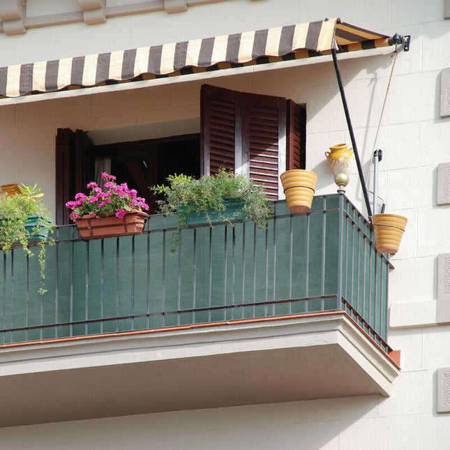 Fence fabric, privacy screen for garden fences & balcony railings, HDPE fabric, UV-stabilized, weatherproof, 1x5m, green.