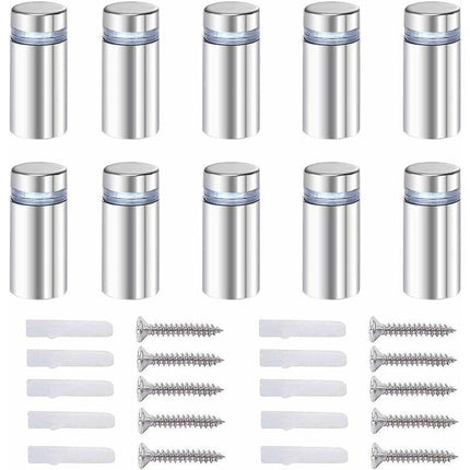 20x Spacer Screws, Glass Advertising Axis Spacer Bolt Fix Glass Advertising Spacer, Stainless Steel, 12X40mm, with Screw Mounting Accessories.