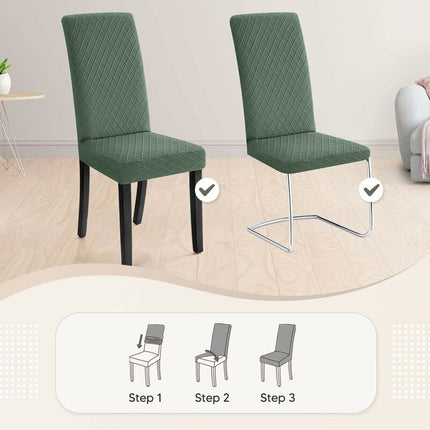 Chair Covers, 4 Pieces Chair Covers, Stretch Dining Chair Covers, Universal Washable Removable Cover (Green).