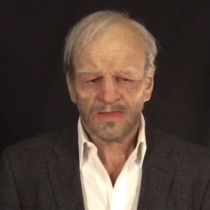 Halloween Latex Mask - Old Man Decor Realistic Face Mask for Human Wrinkle B.