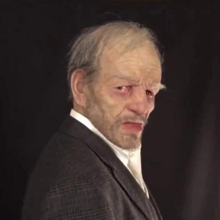 Halloween Latex Mask - Old Man Decor Realistic Face Mask for Human Wrinkle B.