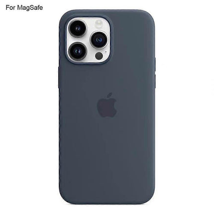 Compatible with iPhone 14 Pro Case Compatible with MagSafe Liquid Silicone Phone Case [Induction Popover]- Perfet Dark Blue_MGF Dark blue.