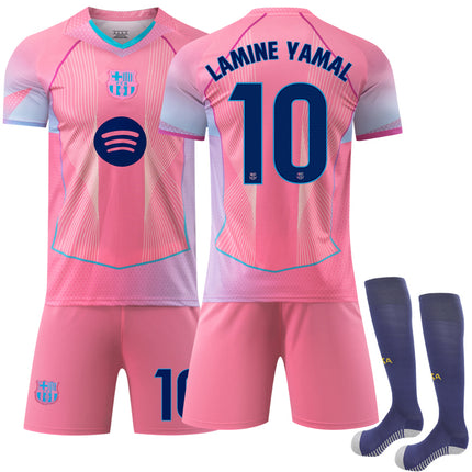 2025-2026 Barcelona Special Edition Football Shirt for Kids and Adults with Socks No.10 Yamal No.10 Yamal No.10 Yamal XS