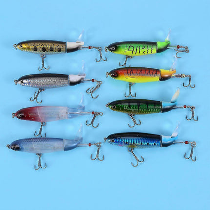 8pcs Whopper Plopper 11cm 15g Floating Popper Fishing Lure Artificial Hard Bait Wobbler Rotating Ta.
