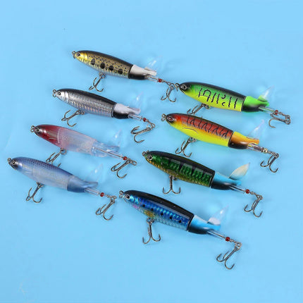8pcs Whopper Plopper 11cm 15g Floating Popper Fishing Lure Artificial Hard Bait Wobbler Rotating Ta.