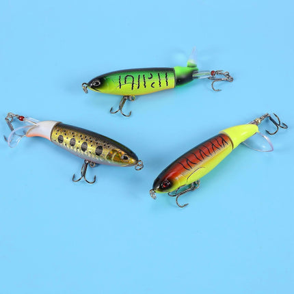8pcs Whopper Plopper 11cm 15g Floating Popper Fishing Lure Artificial Hard Bait Wobbler Rotating Ta.
