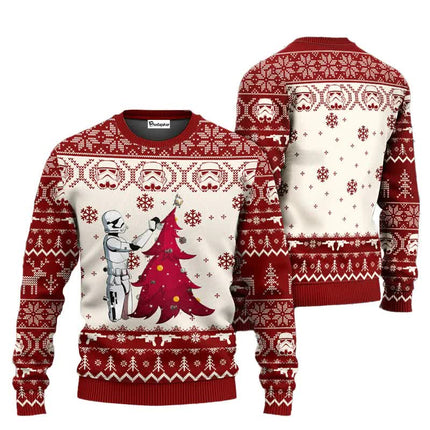 Santa Darth Vader Christmas Sweater Ugly Star Wars The Mandalorian Men's Sweater Autumn Winter Women's Sweater style 4 style 4 L.