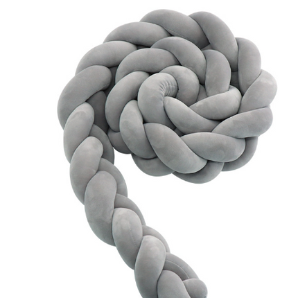 Baby rotating bed snake, bed cover decoration, handmade three-strand braid Light gray Light gray 1 meter.