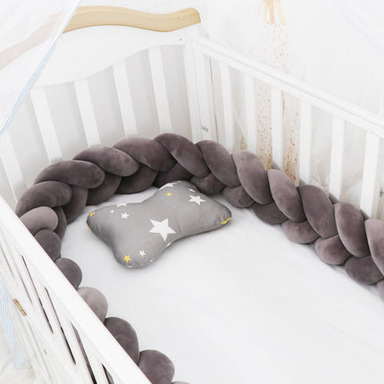 Baby rotating bed snake, bed cover decoration, handmade three-strand braid Light gray Light gray 1 meter.