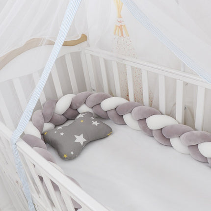 Baby rotating bed snake, bed cover decoration, handmade three-strand braid Light gray Light gray 1 meter.