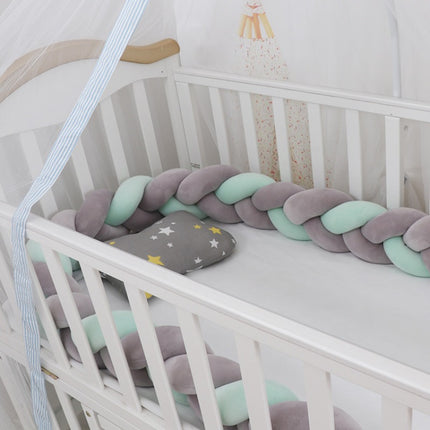 Baby rotating bed snake, bed cover decoration, handmade three-strand braid Light gray Light gray 1 meter.