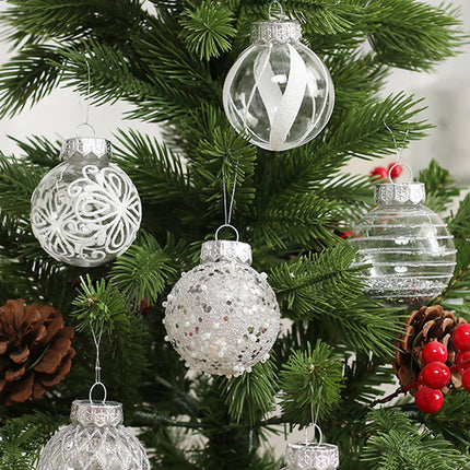 Set of 25 white Christmas tree balls - Christmas tree decoration -—max.