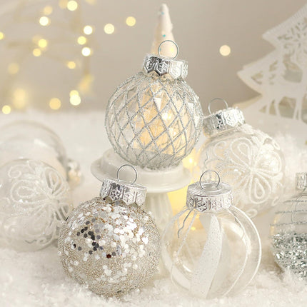 Set of 25 white Christmas tree balls - Christmas tree decoration -—max.