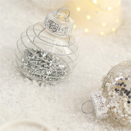 Set of 25 white Christmas tree balls - Christmas tree decoration -—max.