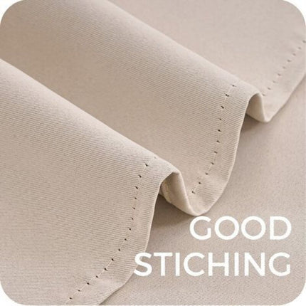 Thermal Insulating Blackout Curtain 140x160 cm Short Beige Interior Small Window Curtains for Living Room Bedroom Set of 2 with Eyelets, by DEBUNS.